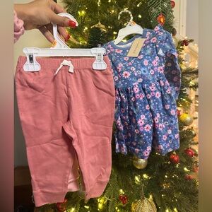 3-pcs Carter's Pink Kids Leggings+ dress